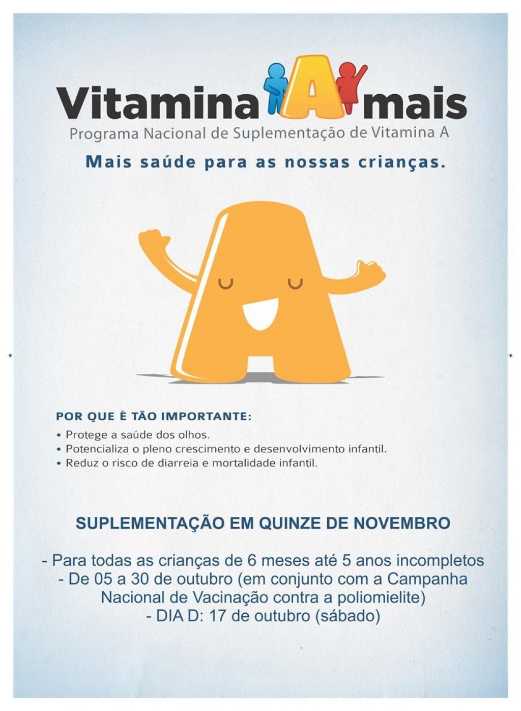 XV de Novembro realiza Campanha de Suplementação de Vitamina A