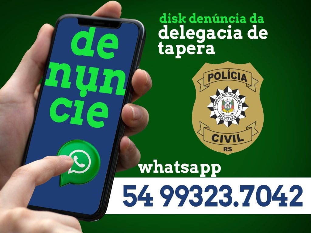 Delegacia de Polícia de Tapera passa a ter disque denúncia via Whatsapp