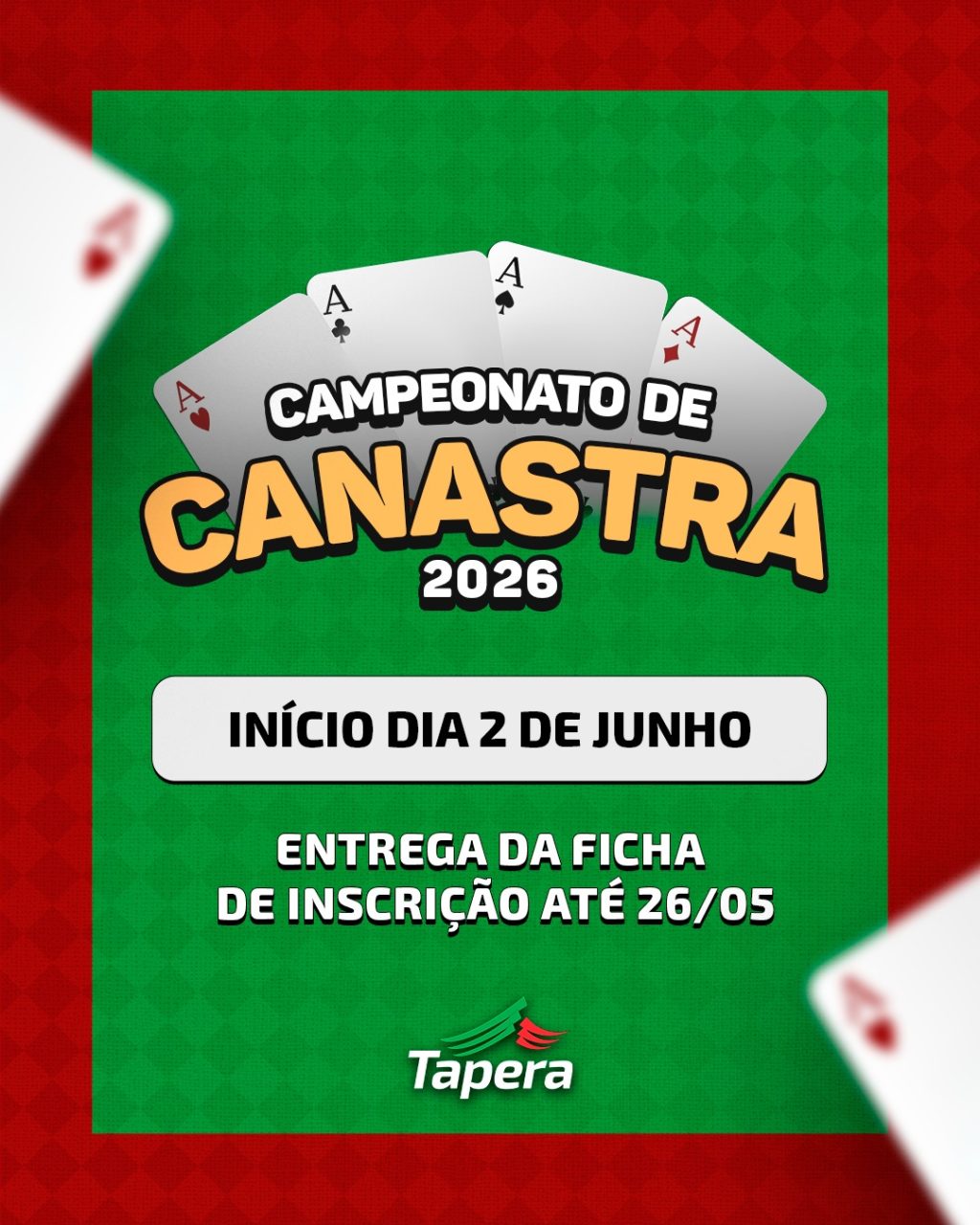 Vem aí o Campeonato Municipal de Canastra de Tapera